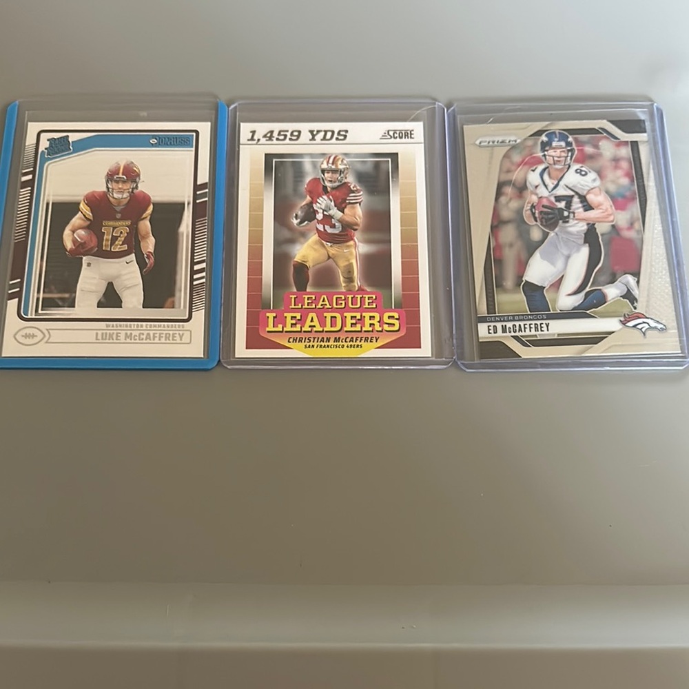 Mccaffrey family Football Trading Card Trio